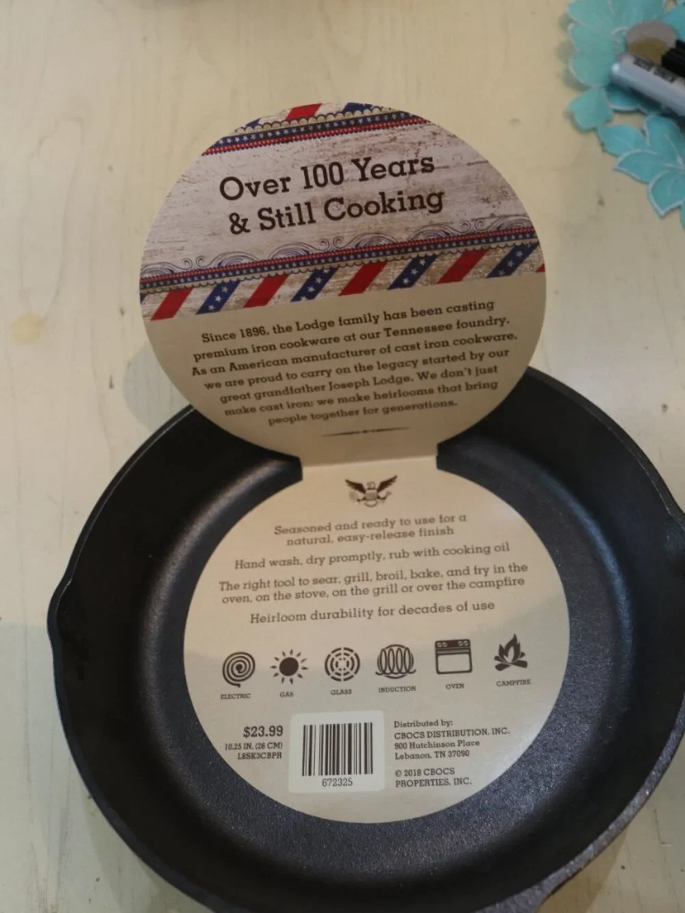 Lodge Cracker Barrel Paul Revere Cast Iron Skillet 10.25” New Tags USA